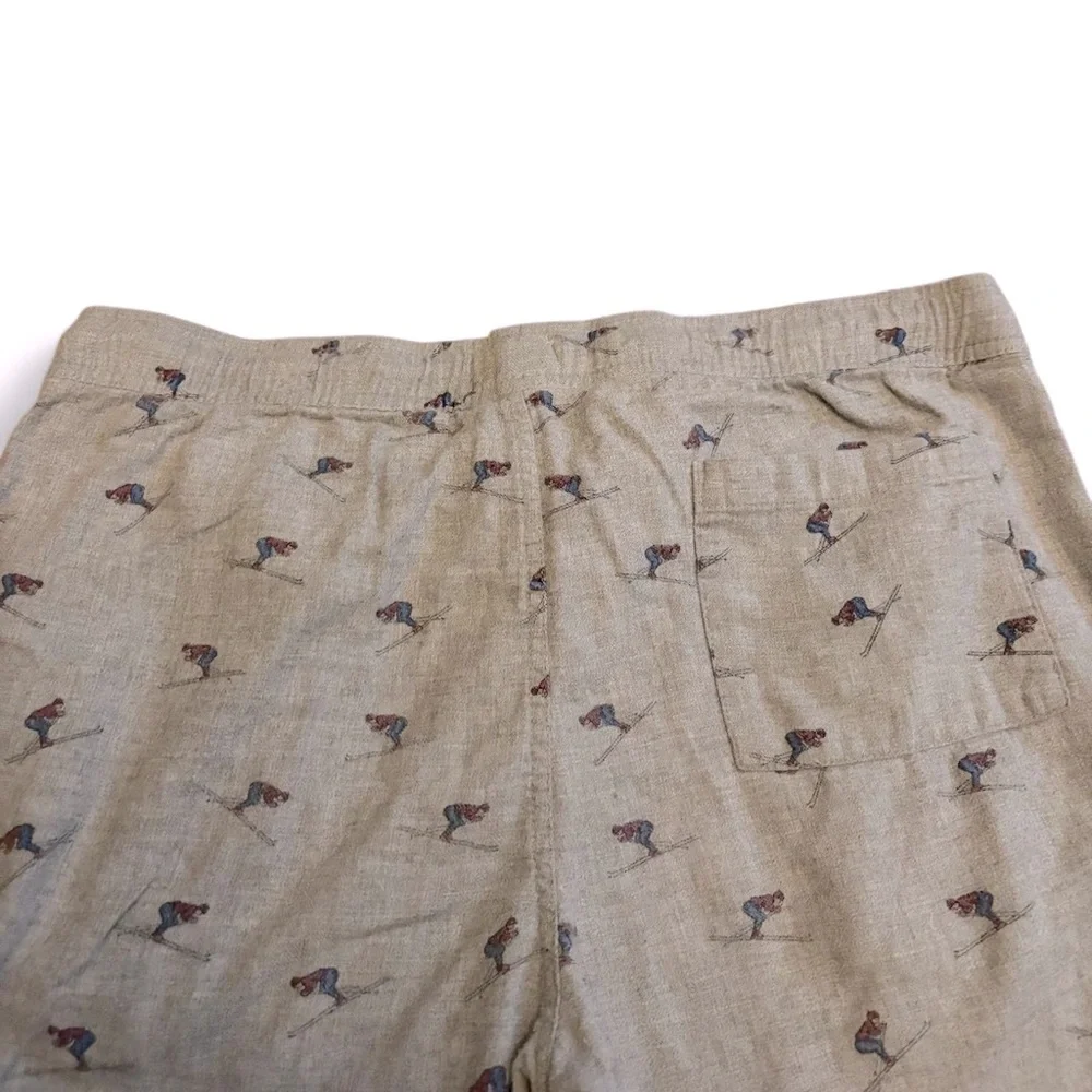 J Crew Cotton Flannel Pajama Pants skier print